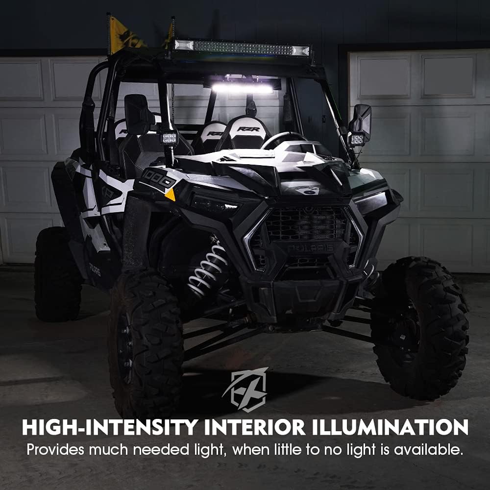Aluminum UTV Rear View Center Mirror with Interior Lights B18007