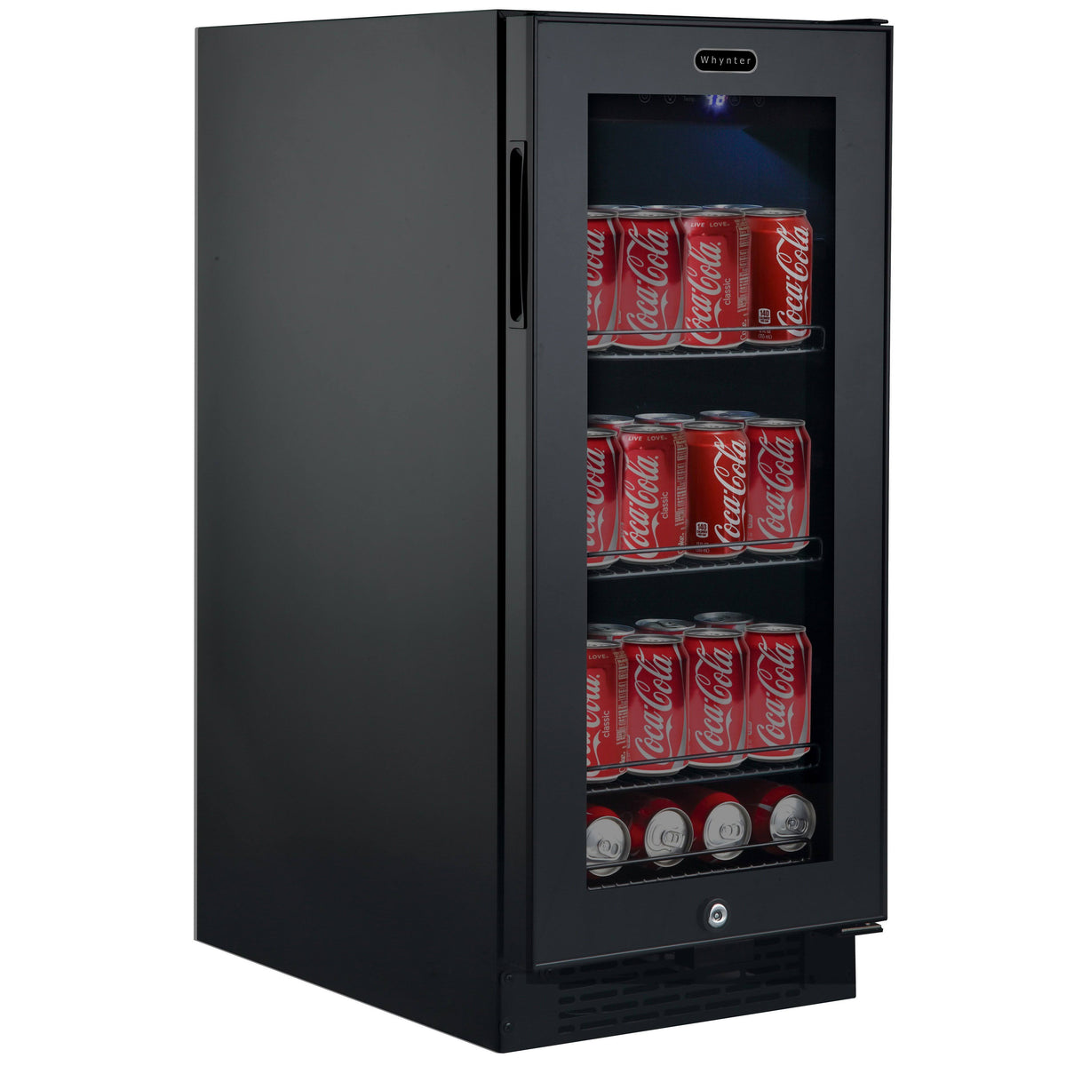 Black Glass 80-Can 3.4 Cu ft. Beverage Refrigerator M129539
