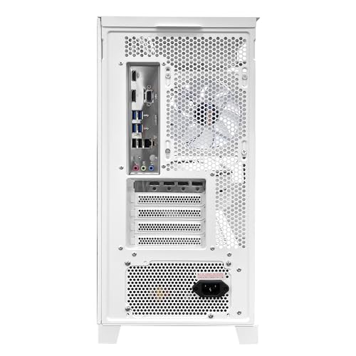 White Gaming PC Desktop Computer with AMD Ryzen 7 5700X, RTX 4060 8G, 32GB DDR4 RAM, 1TB M.2 PCIE + 2TB SATA SSD, Windows 11 Pro B291