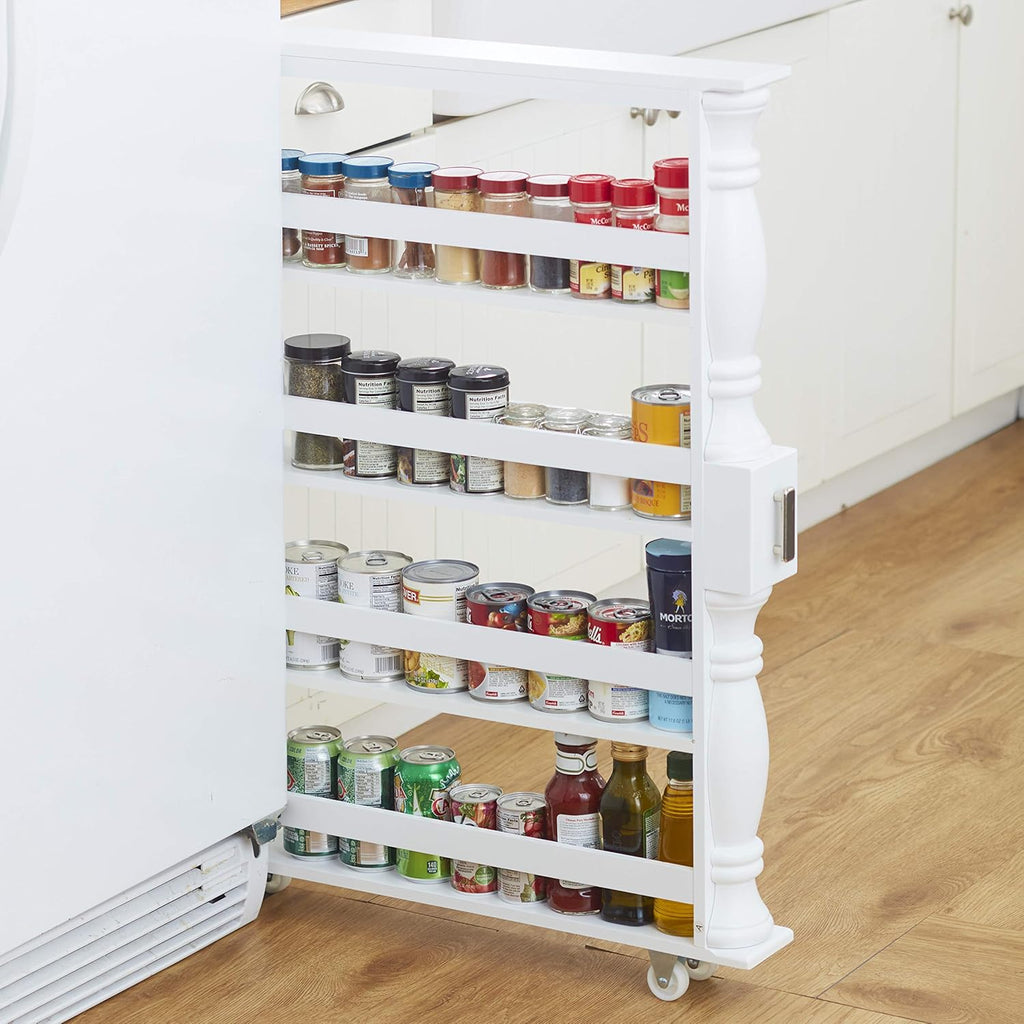 Natural Slim Rolling Kitchen Cart Q920