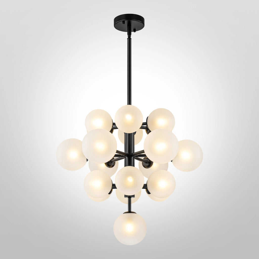 19-Light Dimmable Tiered Glass Bubble Chandelier F984985
