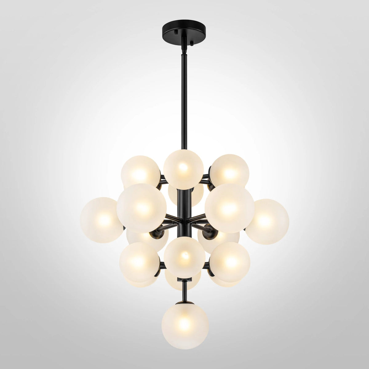 19-Light Dimmable Tiered Glass Bubble Chandelier F984985