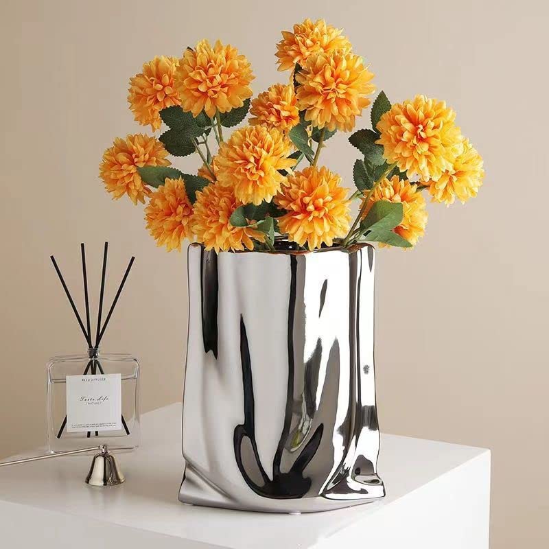 Sliver Ceramic Vase 7.9 Inch Tall Flower Vase H637921