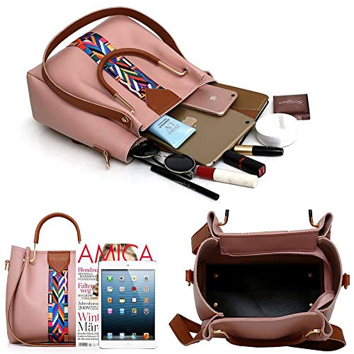 Black PU Leather Shoulder Bag Set 4pcs J857