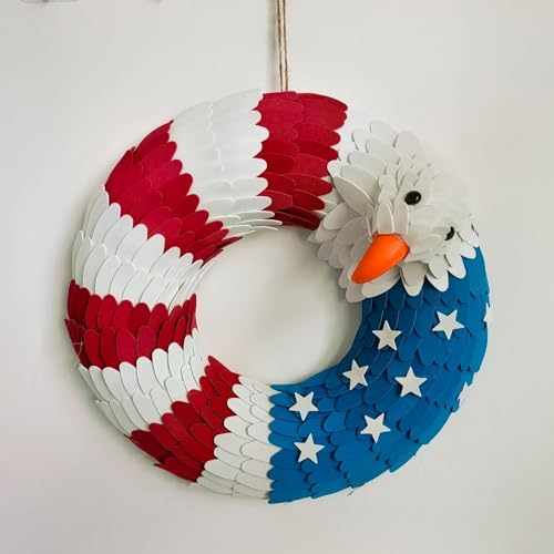 Patriotic Wreath with Red White Blue X4679