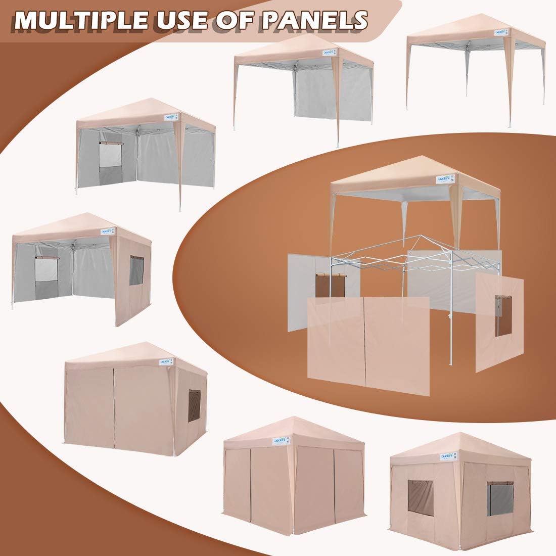 8x8 Pop Up Canopy Tent with 4 Sidewalls and Wheeled Bag U7953