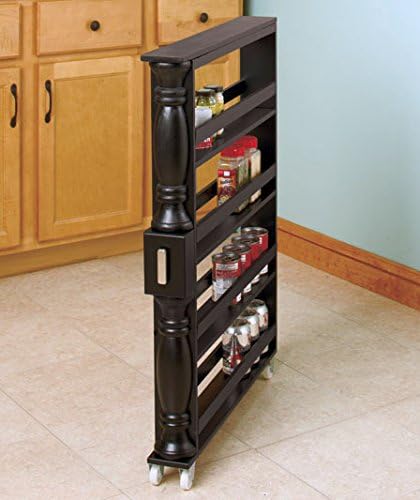 Natural Slim Rolling Kitchen Cart Q920