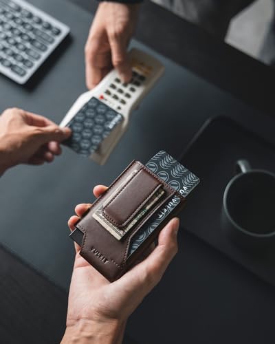 Slim Leather RFID Blocking Wallet with Money Clip B4617