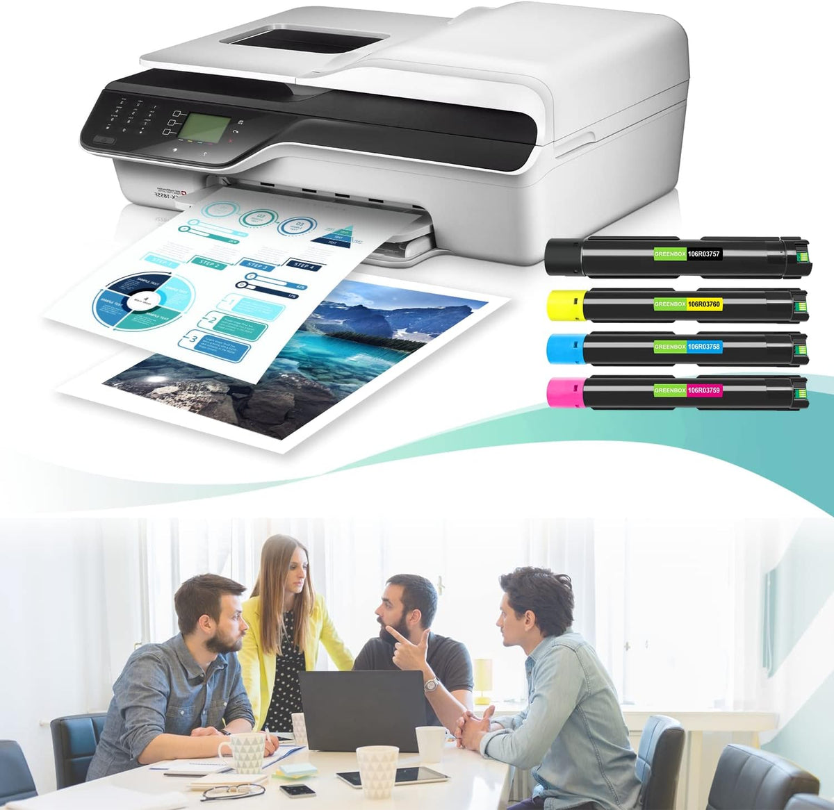 Remanufactured Toner Cartridge 1 Black 1 Cyan 1 Magenta 1 Yellow I48604
