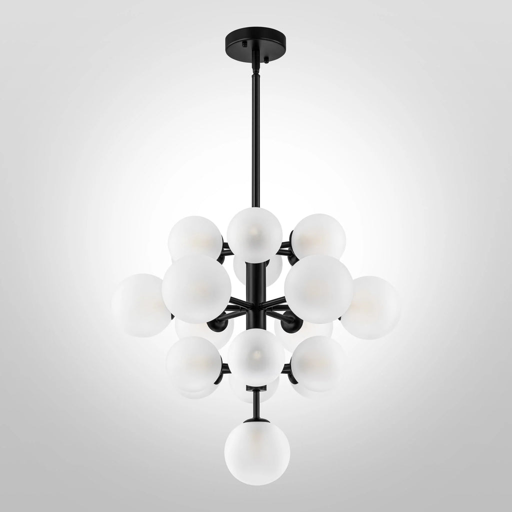 19-Light Dimmable Tiered Glass Bubble Chandelier F984985