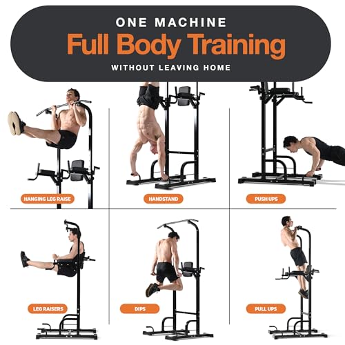 Pull Up Bar Free Standing Power Tower, Height Adjustable, 440LBS Capacity U430