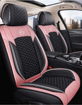 Leather Car Seat Covers 5 Seats Full Set Black Pink G544
