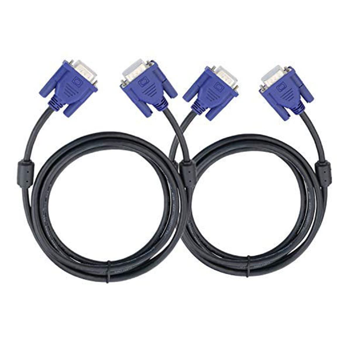 VGA to VGA Cable Male to Male 6 Feet Pack of 2 J382351