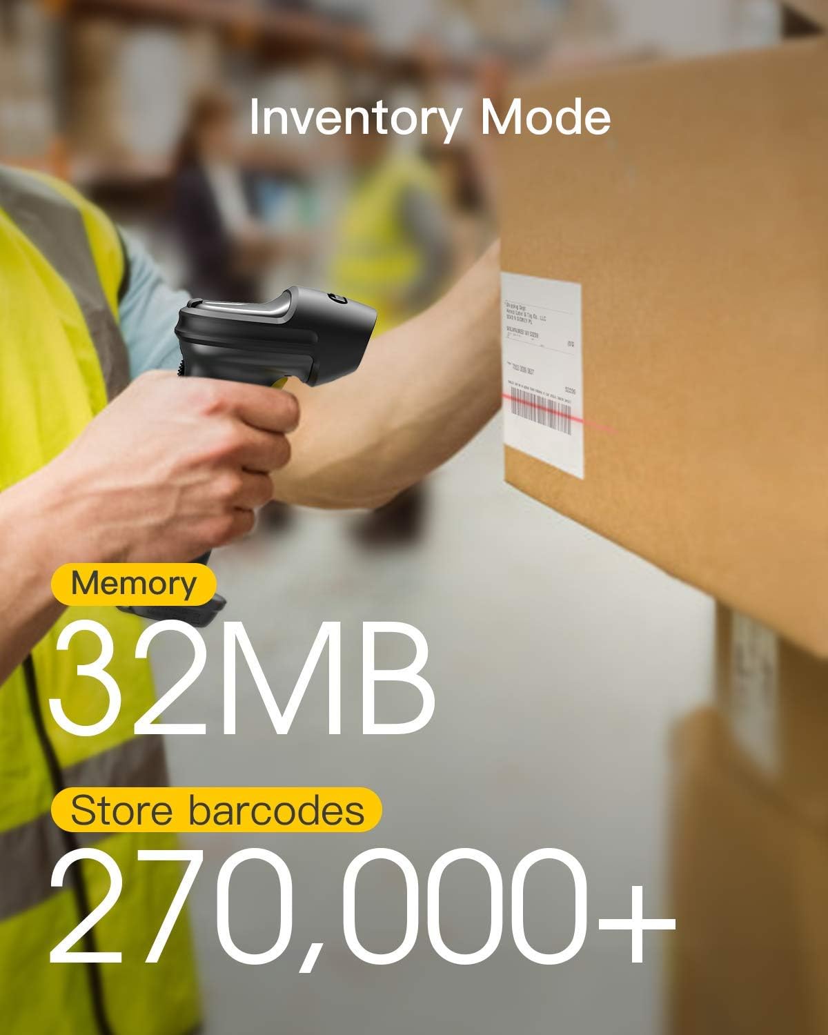 Wireless Barcode Scanner with Vibrating Function R253