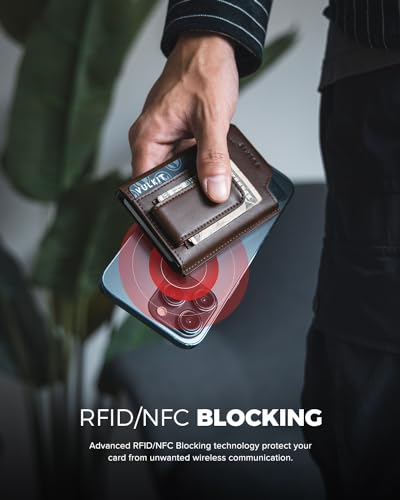 Slim Leather RFID Blocking Wallet with Money Clip B4617