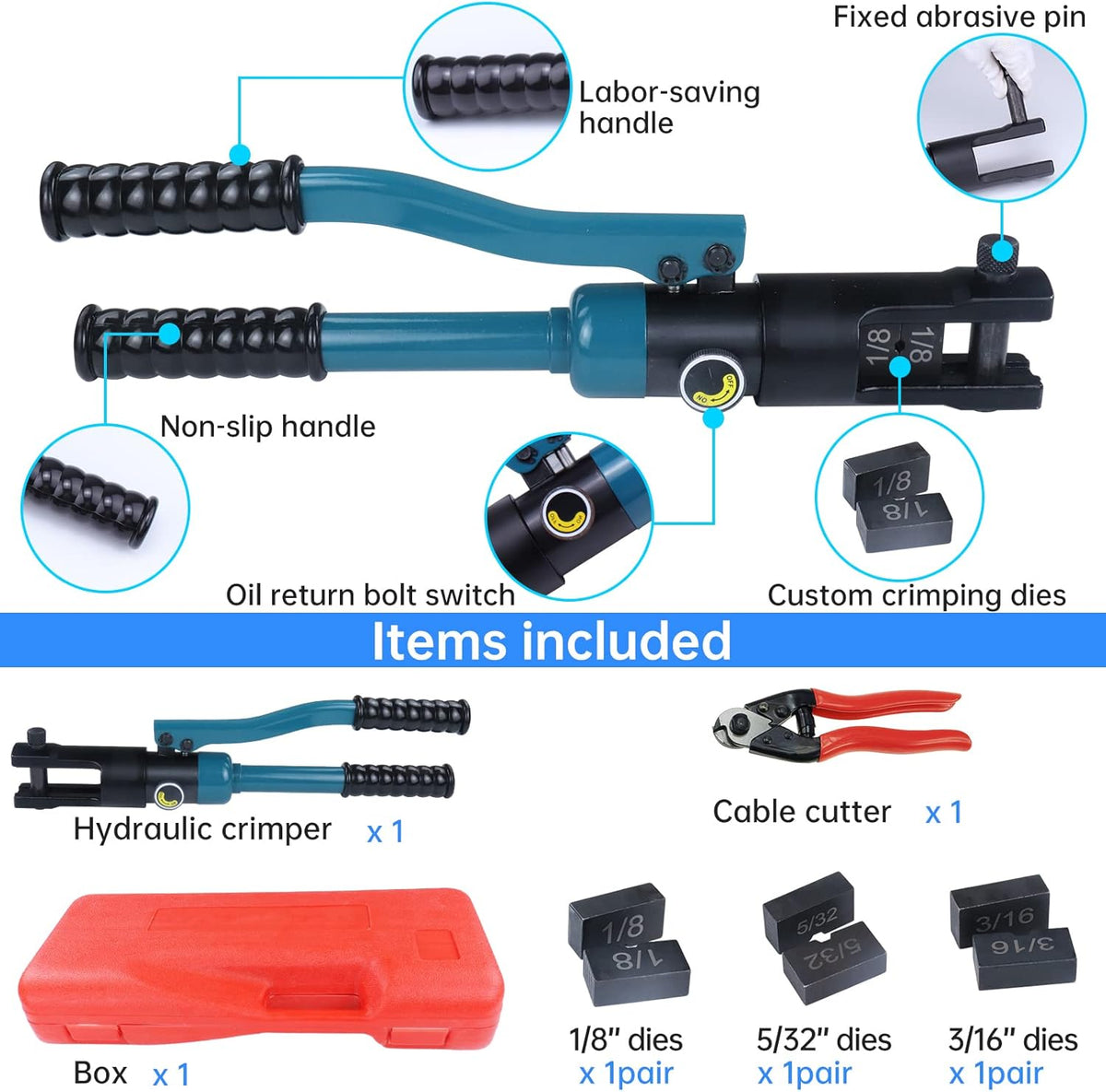 Hydraulic Hand Crimper Tool for Stainless Steel Cable Railing B28584