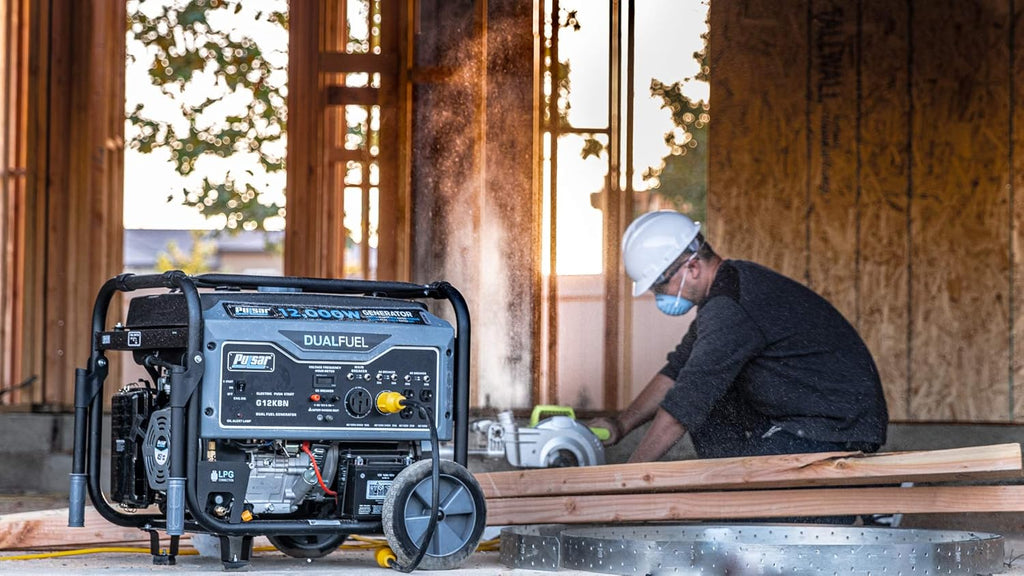 Heavy Duty Portable Dual Fuel Generator - 9500 Rated Watts & 12000 Peak Watts - Gas & LPG - Electric Start P215