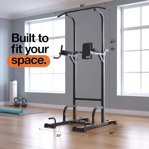 Pull Up Bar Free Standing Power Tower, Height Adjustable, 440LBS Capacity U430