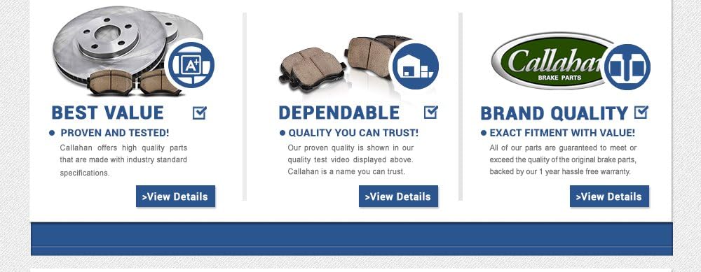 275mm 5 Lug 2 Rotors Ceramic Brake Pads Hardware H50503