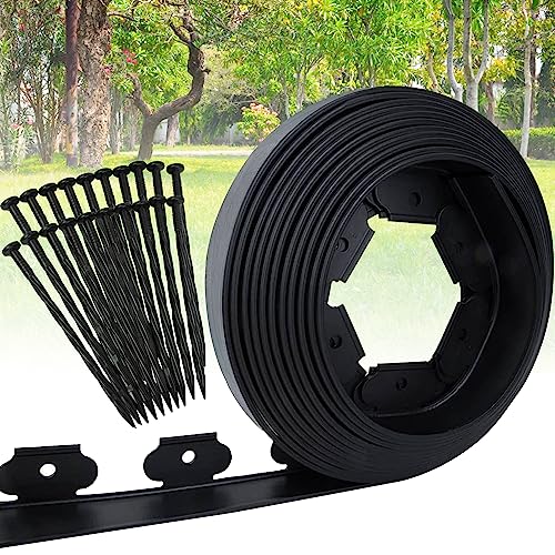 Brown 20Ft Plastic Garden Edging with Ground Stakes D251