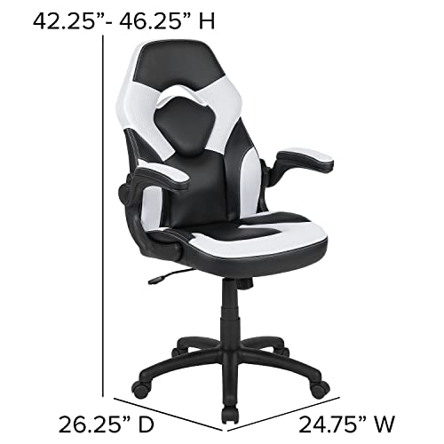 Red Gaming Desk and Blue Reclining Gaming Chair Set with Cup Holder and Headphone Hook D333869