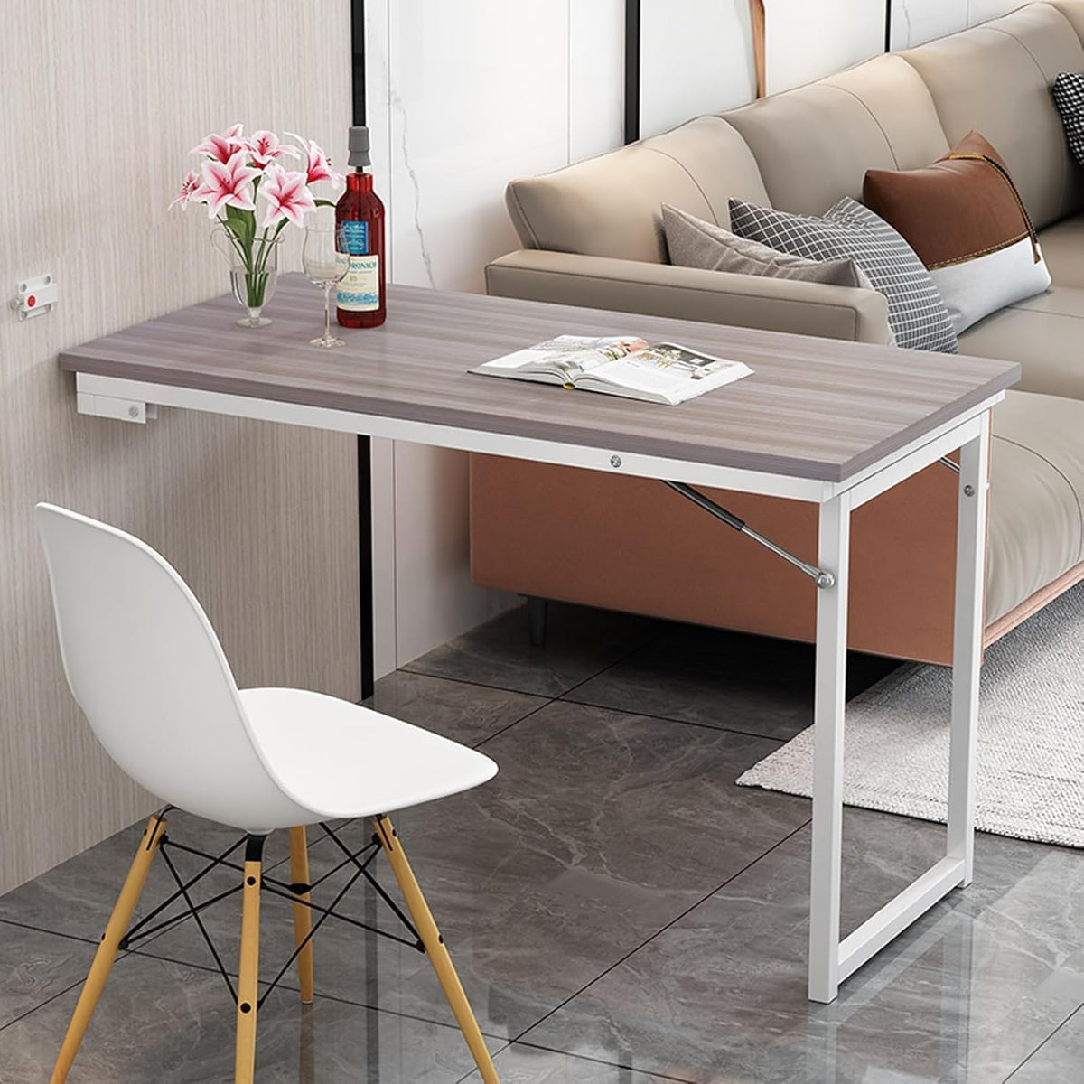 Heavy Duty Wall Mounted Folding Desk with Adjustable Steel Bracket A820620