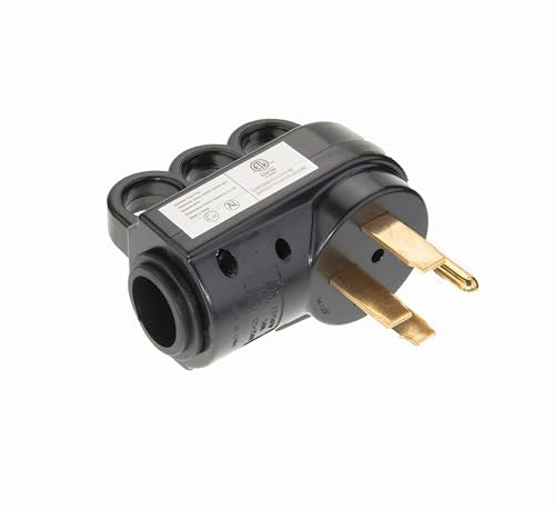 50 AMP 125V/250V 4 Prong Black Electrical Plug E361