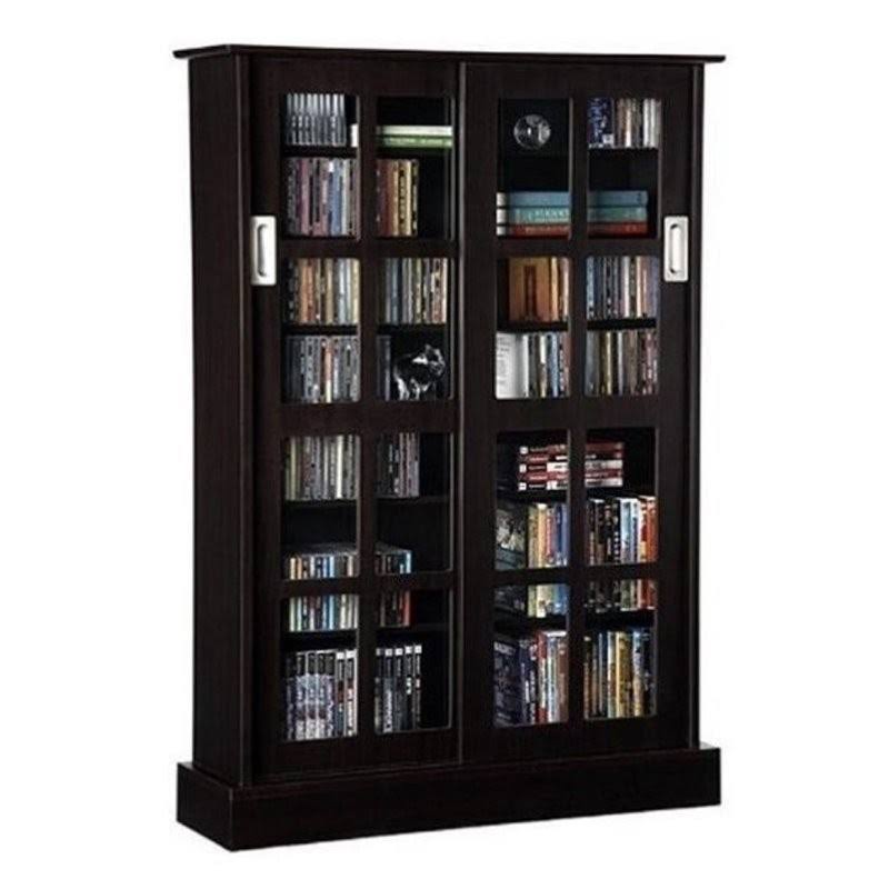 Espresso Sliding Glass Door Media Cabinet N754304