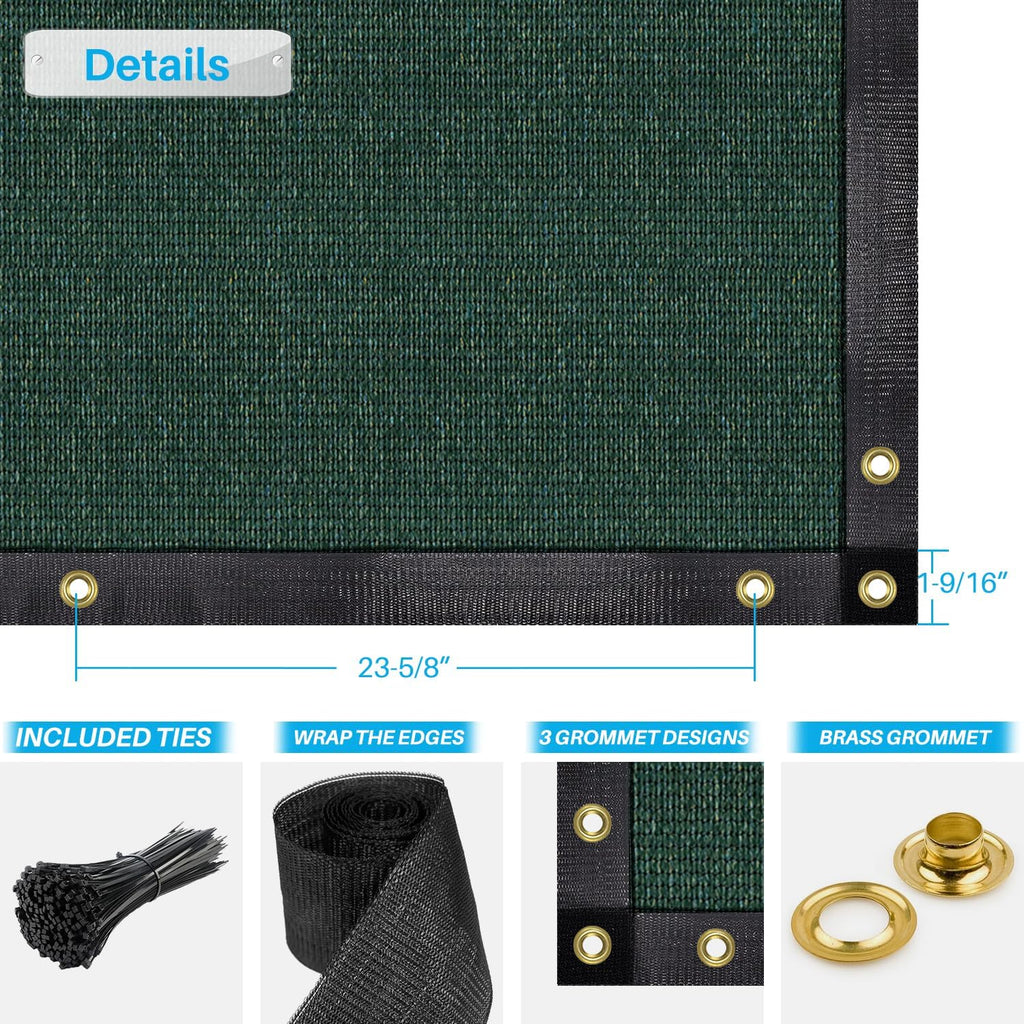 Green Commercial Grade Mesh Privacy Screen Q3505