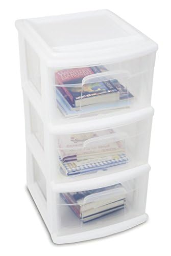 3-Tier Clear Plastic Storage Organizer Cart with Wheels P7534