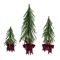 Artificial 24 in. Green Christmas Tabletop Tree Set of 3 R419