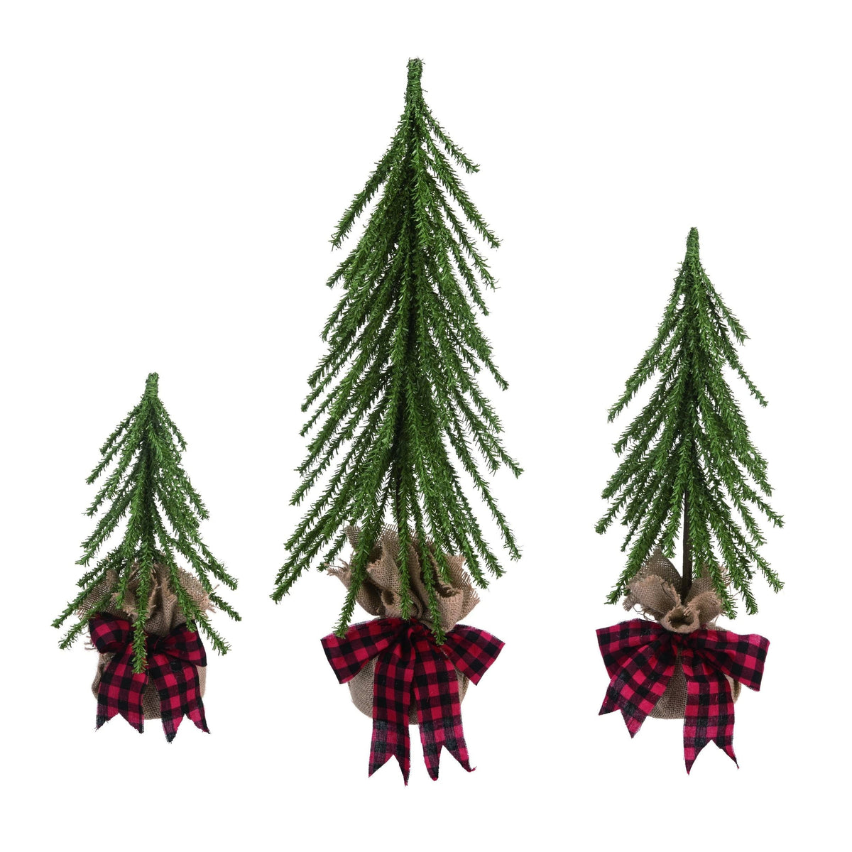 Artificial 24 in. Green Christmas Tabletop Tree Set of 3 R419
