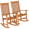 2 Pcs Outdoor Eucalyptus Rocking Chair M3940