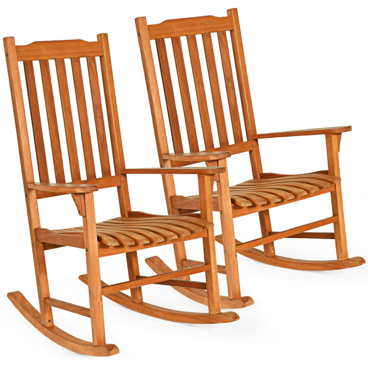 2 Pcs Outdoor Eucalyptus Rocking Chair M3940