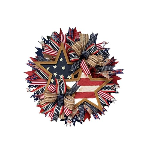 Patriotic Wreath with Red White Blue X4679
