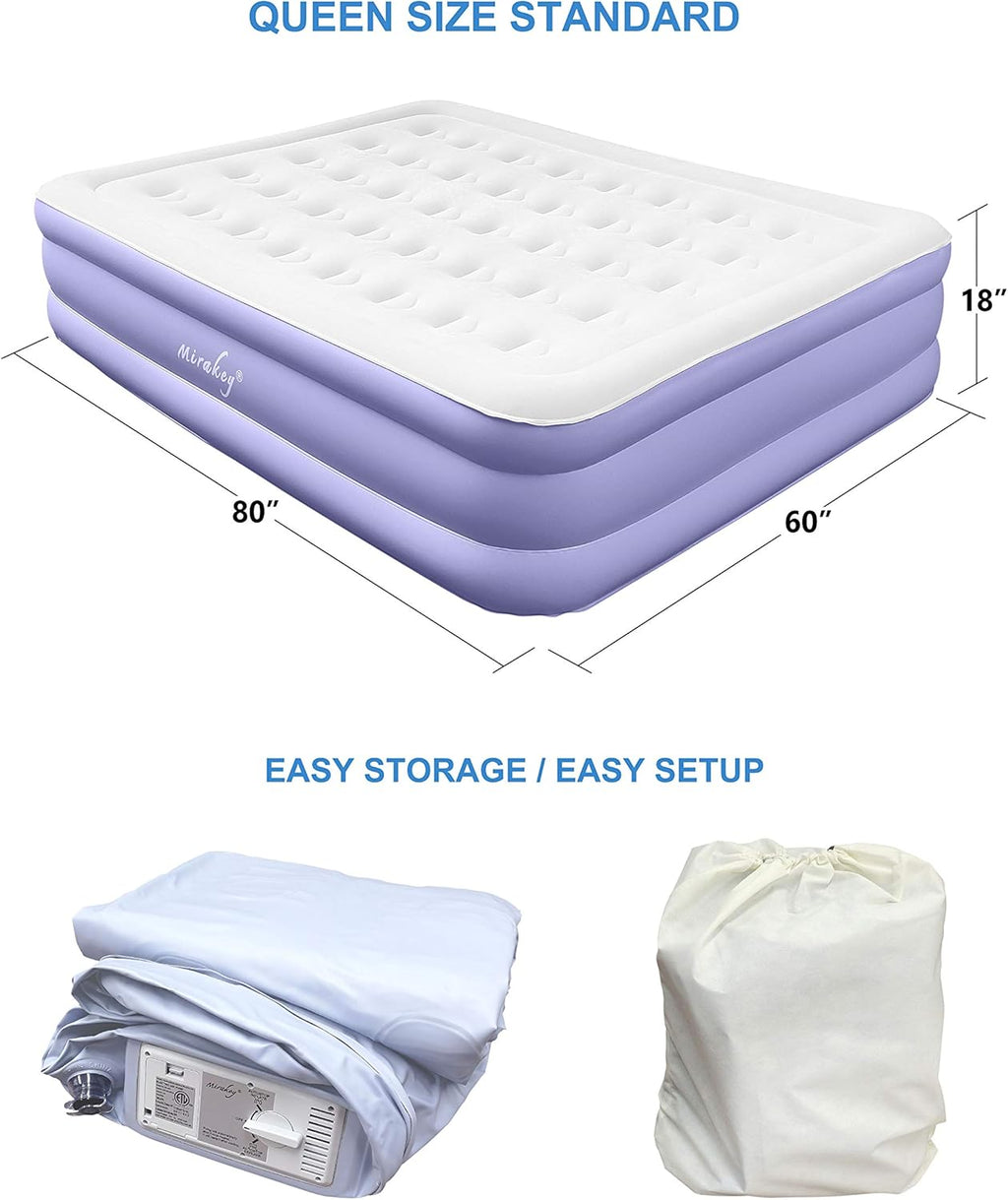 Queen Size Inflatable Air Mattress with Built in Pump J164054