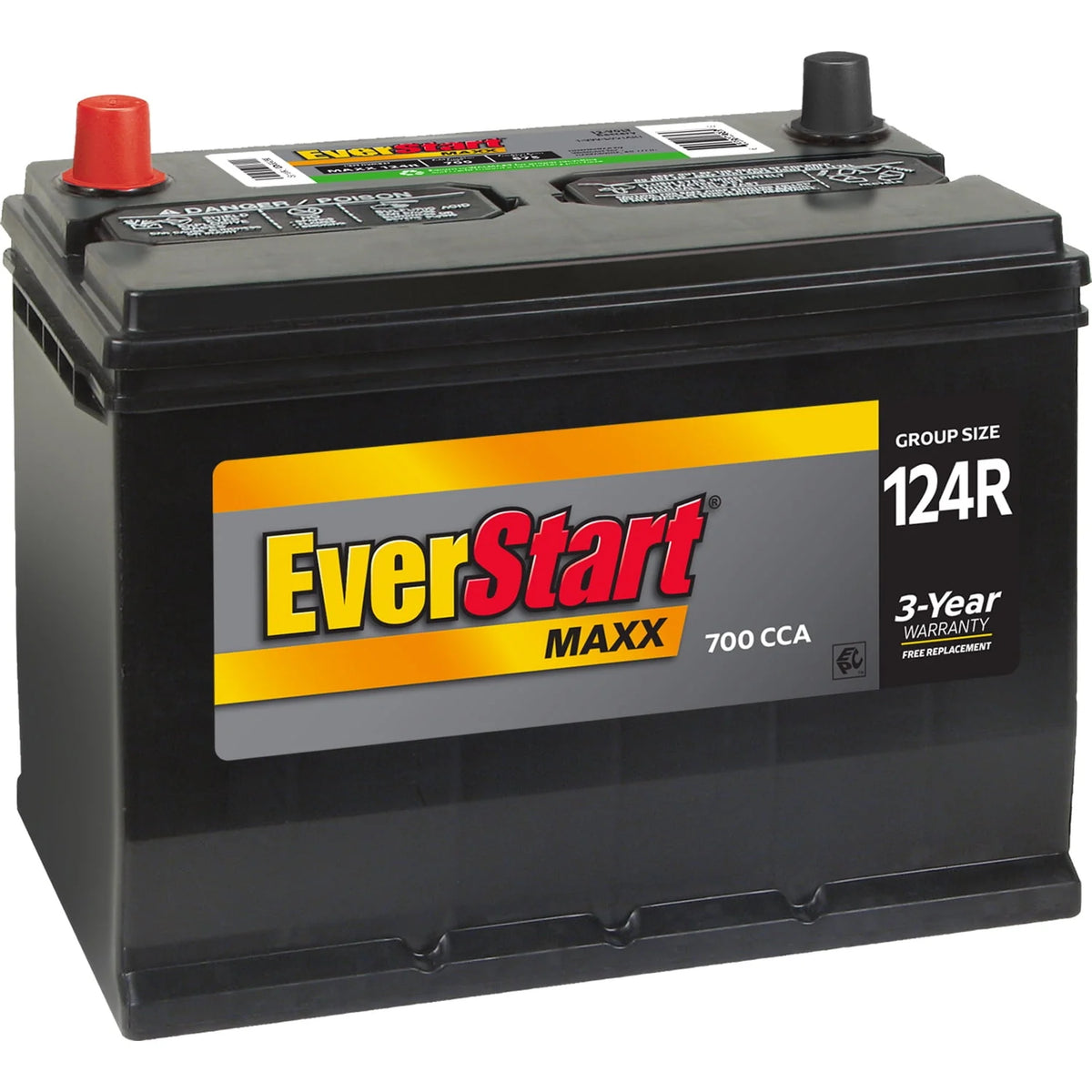 Lead Acid Automotive Battery, Group Size 124R 12 Volt, 700 CCA I4667