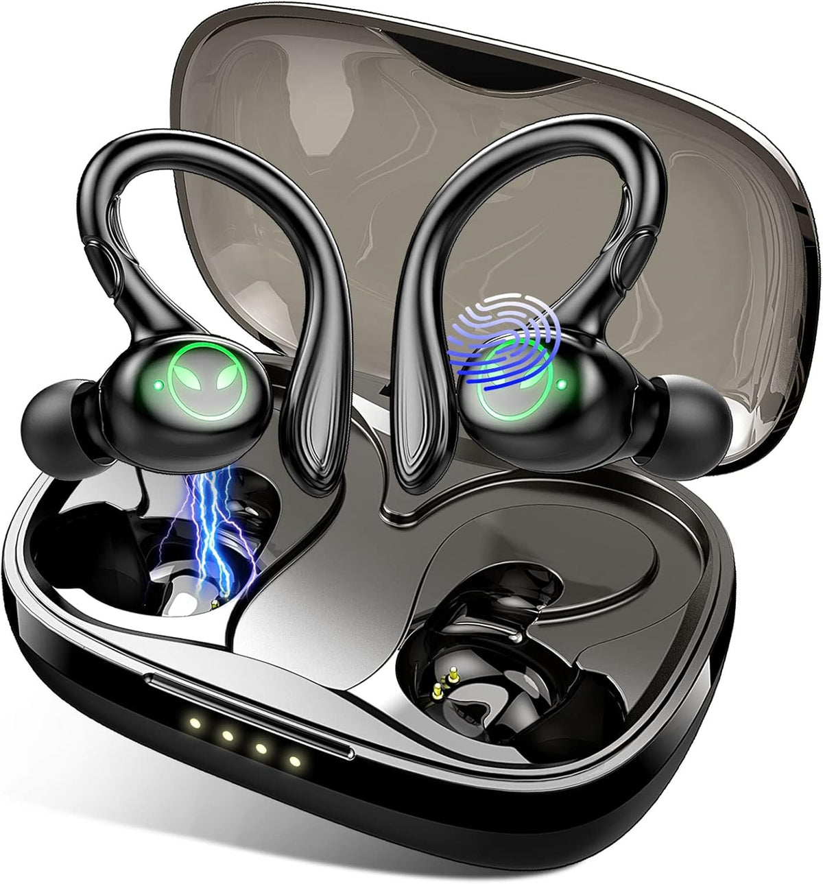 Wireless Earbud with Detachable Earhooks, IP7 Waterproof, 40H Playtime J252028