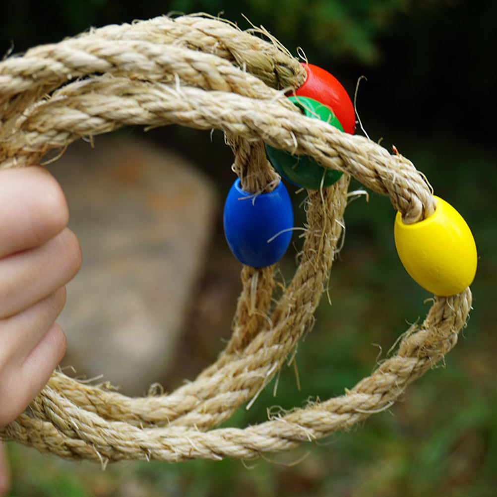 30 PCS Wooden Ring Toss Game Outdoor Toys G78321