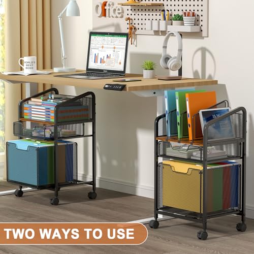 White Rolling File Cabinet with Adjustable Dividers R2688