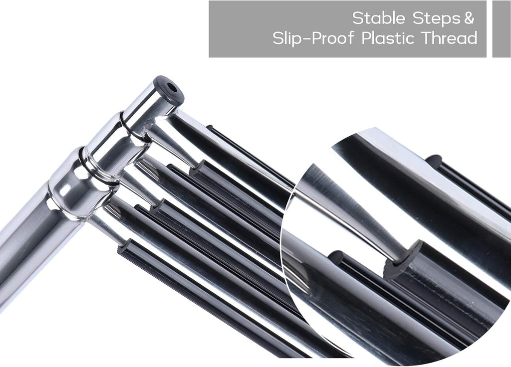 3 Step Folding Stainless Steel Swim Ladder, Pack of 2 Q906272
