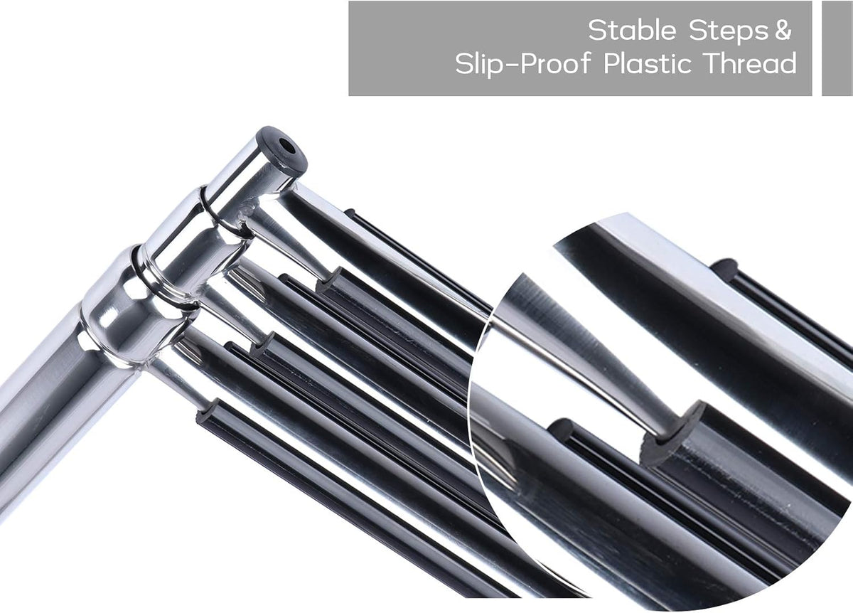 3 Step Folding Stainless Steel Swim Ladder, Pack of 2 Q906272
