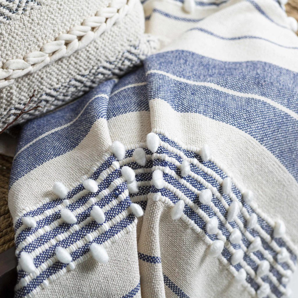 Cotton Throw Blanket with Tassel G873592