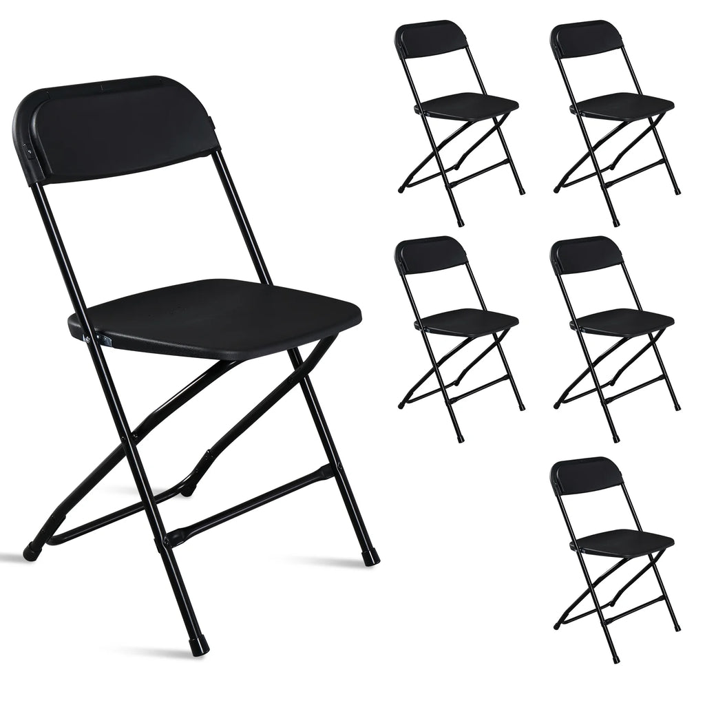 Black Plastic Folding Chairs 6 Pack W810