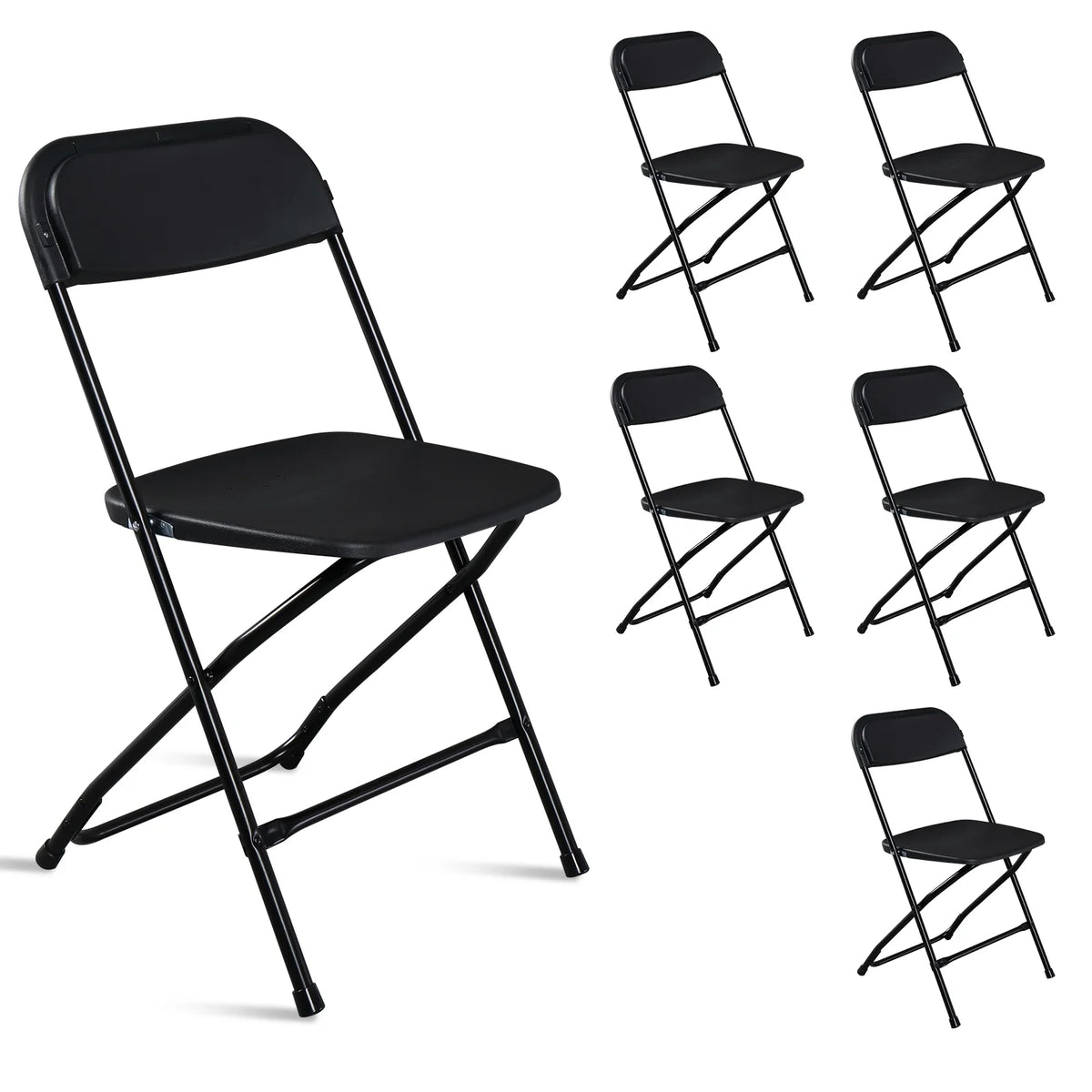 Black Plastic Folding Chairs 6 Pack W810