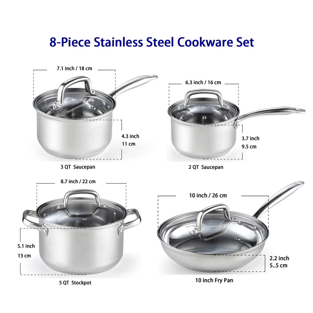 8-Piece Stainless Steel Induction Cookware Set F87958
