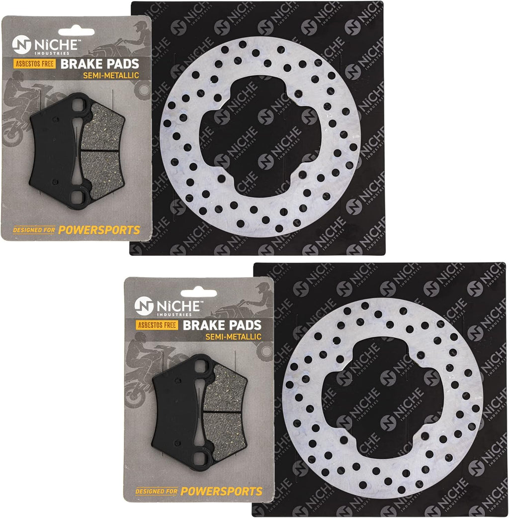 Complete Rear Brake Rotor Pad Semi Metallic Kit M680846
