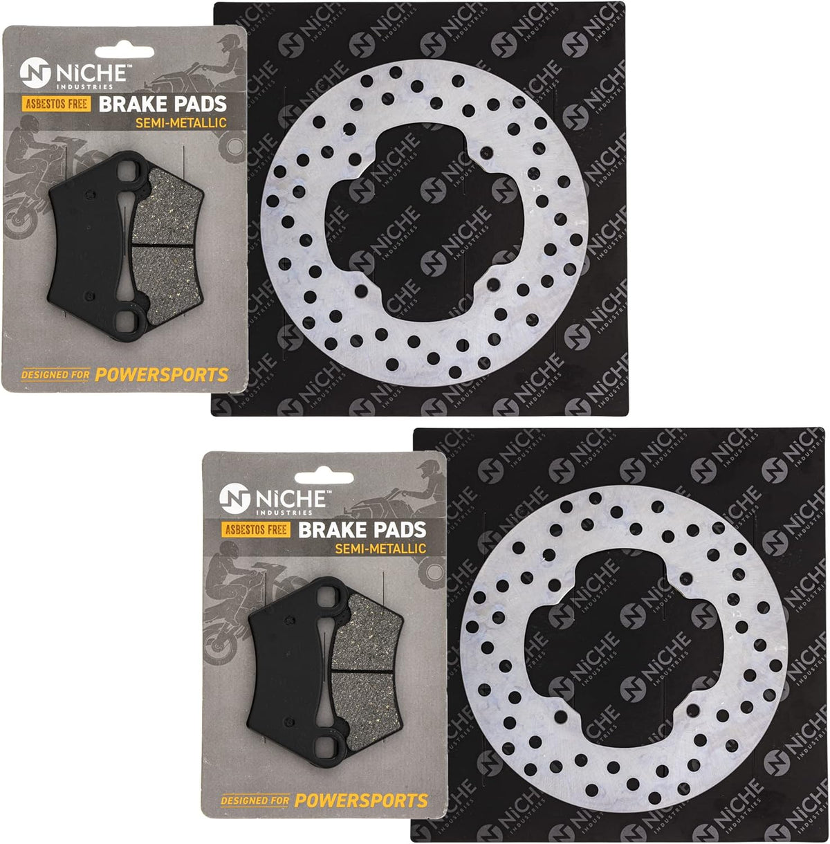 Complete Rear Brake Rotor Pad Semi Metallic Kit M680846