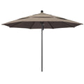 11' Patio Umbrella with Black Aluminum Pole Fiberglass Ribs H4527