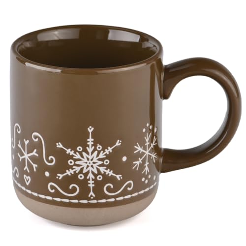 White 14oz Stoneware Christmas Coffee Mug B96544